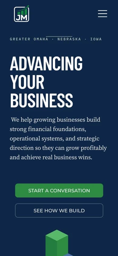 Mobile — JM Advancement scoped case study visual