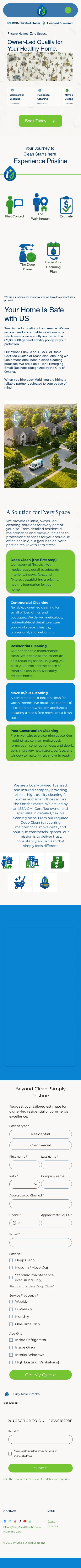 Lucy Maid Cleaning Services website — mobile view
