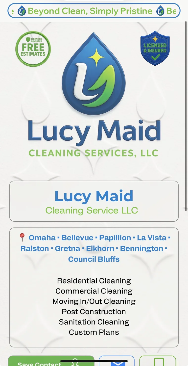 Lucy Maid branded digital contact card